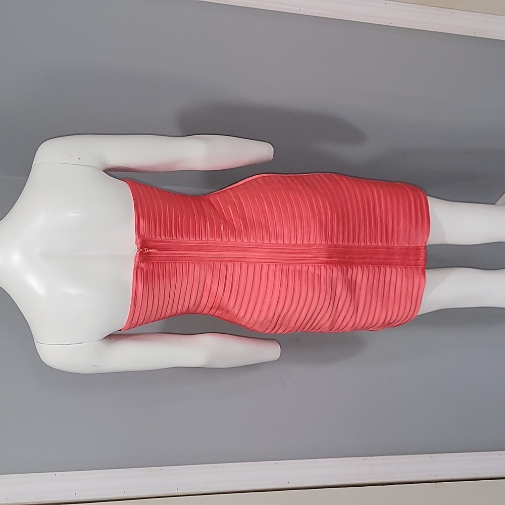 BCBGMaxAzria Coral Strapless Bandage Mini Dress